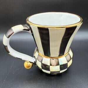 Mackenzie-Childs Courtly Check Ceramic Mug 14oz Capacity 4.75" Tall DISPLAY ONLY
